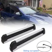31.7" Ski Snowboard Roof Rack Racks for Car Roof with Sliding Rail and Lock