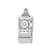 925 Sterling Silver Big Ben Charm Beads
