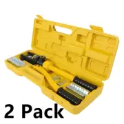 2 Pack 16Mt Hydraulic Wire Crimper Crimping Tool Cable Lug Terminal W/ 11Dies