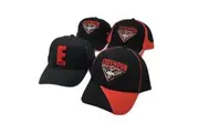 AFL 4 Pack Essendon Bomber Black Red Logo Football Adult Supporter Caps OSFM