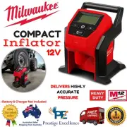 Milwaukee M12BI-0 Compact Tyre Inflator Li-ion Cordless Car Truck Air Pump Skin