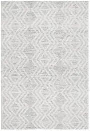 Macey Ivory Black Ethnic Print Wool Rug