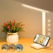 candyfouse LED Desk Lamp with Touch Plug-In Model Lamp, White