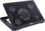jojofuny USB Laptop Cooling Pad Fans Multi-Angle Adjustable Stand Anti-Skid Base Optimized Heat Dissipation Design Built Dual USB Hub Black