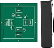 Mahjong Table mat Tabletop Game Mats, for Table with Rules, Thickened Anti Slip and Noise Reduction Mahjong Mat, for Mahjong Games and Poker Games(Green,90x90cm(35. 43x35 43in))