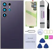 Rear Back Glass Replacement for Samsung Galaxy S24 Ultra 6.8-inches with Reparing Toolkit(Titanium Violet)