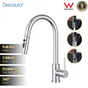 Decaura Kitchen Mixer Tap 3-Mode Spray Pull Out Tap Chrome Stainless Steel WELS