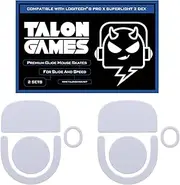 2Sets of TALONGAMES Rounded Curved Edges Mouse Feet Skates Compatible with Logitech G PRO X Superlight 2 DEX Wireless Gaming Mouse Feet Replacement,0.8mm, Pure PTFE Material Super Smooth Glide Pads