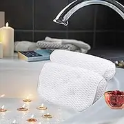 Bath Pillow,Helps Head, Neck, Shoulder and Back Support. with 4D Air Mesh Technology and 7 Suction Cups, Fits All Bathtub, Hot Tub and Home Spa - Extra Thick, Soft and Quick Dry.