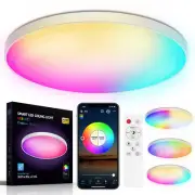 Smart Ceiling Light Flush Mount LED WiFi Compatible Alexa Google Home Dimmable