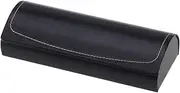[TOVINANNA] Handmade PU Leather Hard Shell Eyeglass Case Vintage Pattern Protective Case for Glasses Ergonomic Design Durable Stylish Storage Black
