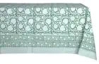 Shalimar Green 100% Cotton Rectangle Fall Tablecloth, Handblock Floral Table ...