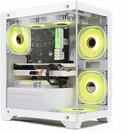 Suevery Gaming PC Desktop,AMD Ryzen 7 5700X 8 core 3.4GHz(up to 4.6GHz),RTX 4060 8GB,32GB DDR4 RAM 3200MHz,1TB NVME SSD,Prebuilt Gaming PC Tower Computer for Home and Office(White)
