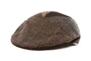 NWT ETRO FLAT CAP wool tweed cashmere brown handcrafted luxury Italy S