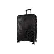 Pierre Cardin Hard Shell 4 Wheel Suitcase - Cabin Black With Hidden Compartment