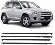 Car Door Window Weatherstrip for RAV4 XA30 2009-2012, 4pcs Car Outer Door Window Moulding Trim, Car Window Seal Strip, Replace 75730 0R020, 75720 0R020