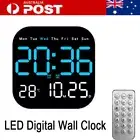 LED Large Digital Wall Clock Remote Control Temperature Date Week Display Alarm