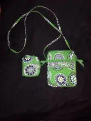 Vera Bradley CUPCAKES GREEN Mini HIPSTER Wallet & CROSSBODY Purse RARE NWOT