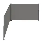 Outdoor Privacy Screen with Retractable Fence, 1.8x6m Aluminum Frame, UV Resistant