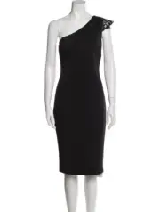 NWT TED BAKER Jalis Lace One-Shoulder Dress Size 0 / 2 US, Black $315.00