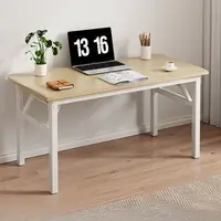 在飛比找松果購物優惠-可折疊電腦桌免安裝桌子簡易餐桌書桌長方形小桌子 原木色 80