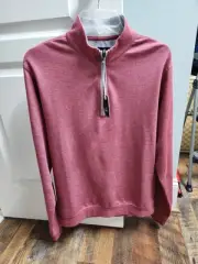 Johnnie O Sully Quarter Zip Men's Golf Pullover, Red, Small, New With Tags