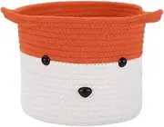 NOLITOY Cute Little Fox Cotton Woven Storage Basket Decorative Makeup Organizer for Home Office