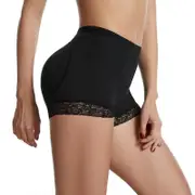 Women Tummy Control Panty Padded Butt Lifter Hip Enhancer Underwear Black S