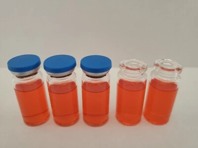 100 PCS 10ml Vials Clear Glass Bottle 20mm Crimp top Flat Bottom HPLC