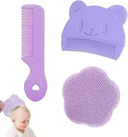 Baby Brush for Milk Scab, Pack of 3 Brush and Comb for Milk Scab, Scalp Massage Brush, Baby Comb Set, Baby Hair Comb, Baby Hair Brush for Newborns