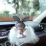 Car Pendant Interior,Swing girl angel car ornament,Rearview Mirrors Charms Ornament,Automotive Interior Mirrors,Car Men and Women Supplies,Cute Vehicle Interior Decor Car Accessories Women