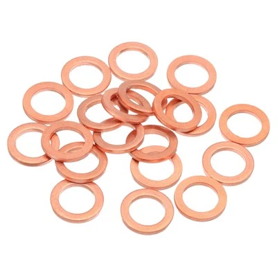 20Pcs M12 Flat Copper Washers 12x18x2mm Copper Flat Sealing Ring Washers