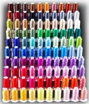 NEW LARGE 120 CONES MACHINE EMBROIDERY THREADS KIT + RACK + BACKING FOR BROTHER