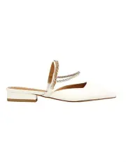 [Belle & Bloom] On The Go Leather Flat in Cream