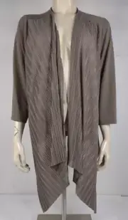 NWT Chico's brown lightweight draped open front duster cardigan ladies size 3