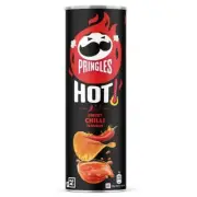 933912 1 X 160g TIN PRINGLES HOT SWEET CHILLI FLAVOUR POTATO CHIPS CRISPS