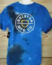 MENS BRIXTON BLUE TIE DYE T-SHIRT SIZE M