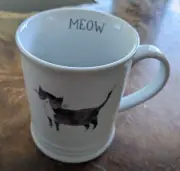 Fringe Studio by Julianna Swaney Porcelain Cats “MEOW” White Coffee Tea Cup Mug