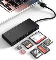 USB3.0 Multi SD Card Reader, SD/TF/Micro SD/CF/MS/XD 7-in-1 5Gbps High Speed