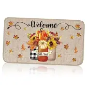 Winter Fall Door Mat Non Slip Farmhouse Welcome Mats Outdoor Indoor Vase