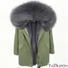Fluffy Raccoon/Fox Fur Collar Hooded Womens Coat Winter Jacket Warm Parka Casual