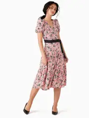 rosette blooms wrap dress
