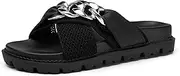 [NEWBELLA] Women's Vegan Leather Platform Slides,Soft Thick Sole Non-Slip Sandals, Comfortable Indoor/Outdoor Slippers for Summer Beach Walking, COSY Series