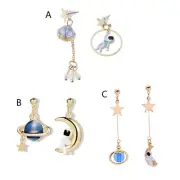 Exquisite Cartoon Moon Planet Astronaut Drop Earrings for Mother s Day