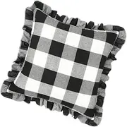 WHAMVOX 2pcs Checkered Pillow Case Pillow Protector Cover Linen Pillowcase Home Decor Throw
