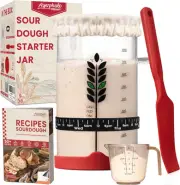 Sourdough Starter Kit - 38Oz, with Cookbook, Measuring Cup, Spatula, Wide Mouth