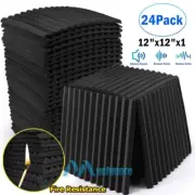 12~24 PACK 12"X12"X1" Acoustic Foam Panel Wedge Studio Soundproofing Wall Tiles