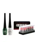 AYA Set Of 2 Waterproof Eyeliners & Set Of 12 Mini Super Matte Lipstick