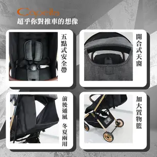 Capella 可登機輕量秒收嬰兒推車 X9推車 極致完美手推車 -黑/灰【贈透氣軟墊】【佳兒園婦幼館】