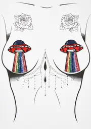 [Neva Nude] Sequin Rainbow UFO Nifty Nipztix Pasties